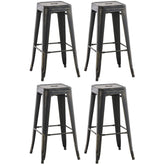 4er Set Barhocker Joshua antik - schwarz-gold