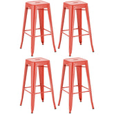 4er Set Barhocker Joshua - rot
