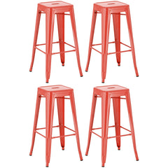 4er Set Barhocker Joshua - rot