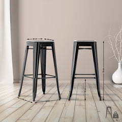 4er Set Barhocker Joshua - schwarz