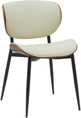 Besucherstuhl Enid Kunstleder - walnuss/creme
