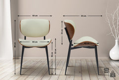 Besucherstuhl Enid Kunstleder - walnuss/creme