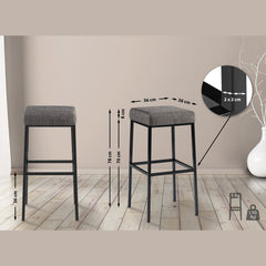 Barhocker Montreal B80 Stoff - grau - InfinityMarket