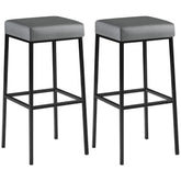 2er Set Barhocker Montreal 85 Kunstleder schwarz - grau