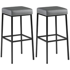 2er Set Barhocker Montreal 85 Kunstleder schwarz - grau