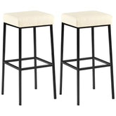 2er Set Barhocker Montreal 85 Kunstleder schwarz - creme