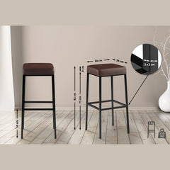 2er Set Barhocker Montreal 85 Kunstleder schwarz - braun