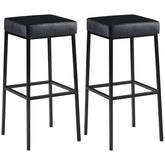 2er Set Barhocker Montreal 85 Kunstleder schwarz - schwarz