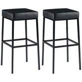 2er Set Barhocker Montreal 80 Kunstleder schwarz - schwarz