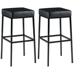 2er Set Barhocker Montreal 80 Kunstleder schwarz - schwarz