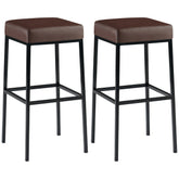 2er Set Barhocker Montreal 80 Kunstleder schwarz - braun