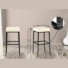 2er Set Barhocker Montreal 80 Kunstleder schwarz - creme