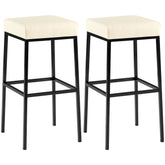 2er Set Barhocker Montreal 80 Kunstleder schwarz - creme