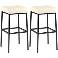 2er Set Barhocker Montreal 80 Kunstleder schwarz - creme