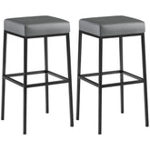 2er Set Barhocker Montreal 80 Kunstleder schwarz - grau