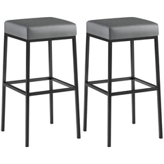2er Set Barhocker Montreal 80 Kunstleder schwarz - grau