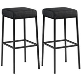2er Set Barhocker Montreal 85 Stoff schwarz - dunkelgrau