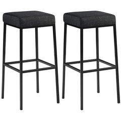 2er Set Barhocker Montreal 85 Stoff schwarz - dunkelgrau