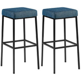 2er Set Barhocker Montreal 85 Stoff schwarz - blau