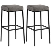 2er Set Barhocker Montreal 85 Stoff schwarz - grau