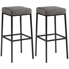 2er Set Barhocker Montreal 85 Stoff schwarz - grau