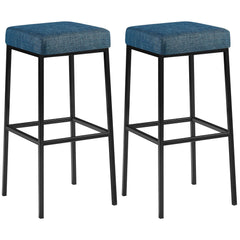 2er Set Barhocker Montreal 80 Stoff schwarz - blau