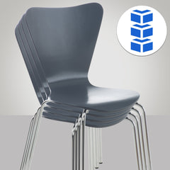 Set di due sedie visitatore Calisto grigie, perfette per sale d'aspetto, fiere ed eventi con design elegante e funzionale.