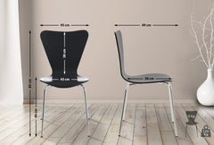 Set di 2 sedie visitatore Calisto nere, perfette per sale d'aspetto, fiere ed eventi con design elegante e senza tempo.