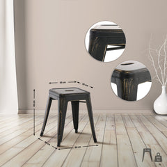 Hocker Armin antik - schwarz-gold - InfinityMarket