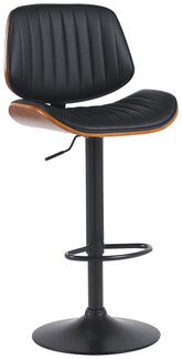 Barhocker Clawson Kunstleder schwarz - walnuss/schwarz