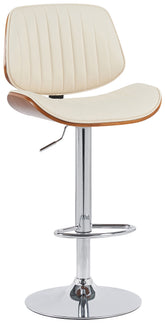 Barhocker Clawson Kunstleder chrom - walnuss/creme
