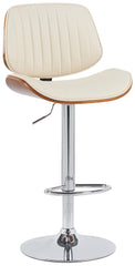 Barhocker Clawson Kunstleder chrom - walnuss/creme