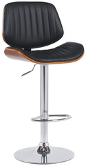 Barhocker Clawson Kunstleder chrom - walnuss/schwarz