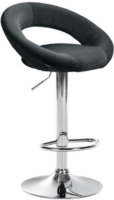 Barhocker Olinda Samt chrom - schwarz