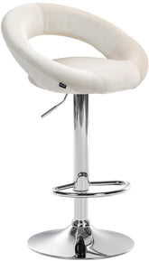 Barhocker Olinda Samt chrom - creme