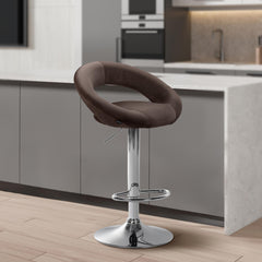 Barhocker Olinda Samt chrom - braun