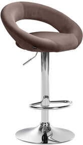 Barhocker Olinda Samt chrom - braun