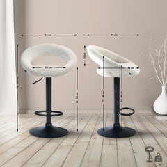 Barhocker Olinda Samt schwarz - creme