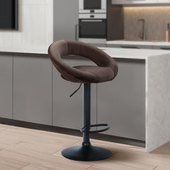 Barhocker Olinda Samt schwarz - braun