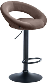 Barhocker Olinda Samt schwarz - braun