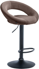 Barhocker Olinda Samt schwarz - braun