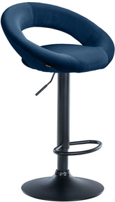 Barhocker Olinda Samt schwarz - blau