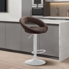 Barhocker Olinda Samt wei� - braun