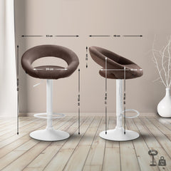 Barhocker Olinda Samt wei� - braun