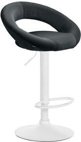 Barhocker Olinda Samt wei� - schwarz