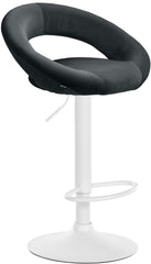Barhocker Olinda Samt wei� - schwarz
