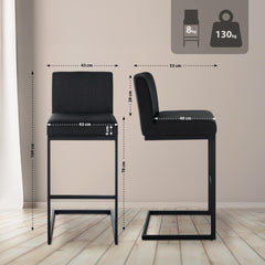 Barhocker Hopewell Stoff B - dunkelgrau