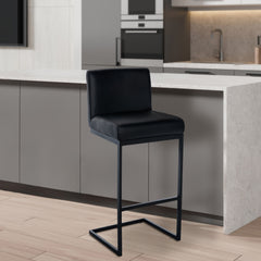 Barhocker Hopewell Kunstleder B - schwarz
