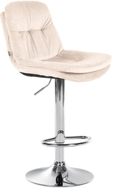 Barhocker Laurel Samt chrom - creme