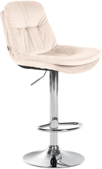Barhocker Laurel Samt chrom - creme